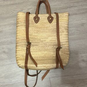 Stylish Tan Woven Backpack